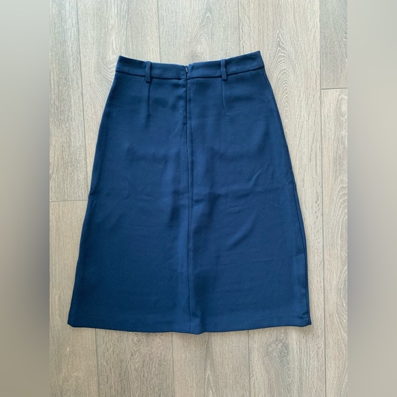Zara high waist rise small skirt midi length Navy summer - Picture 5 of 5
